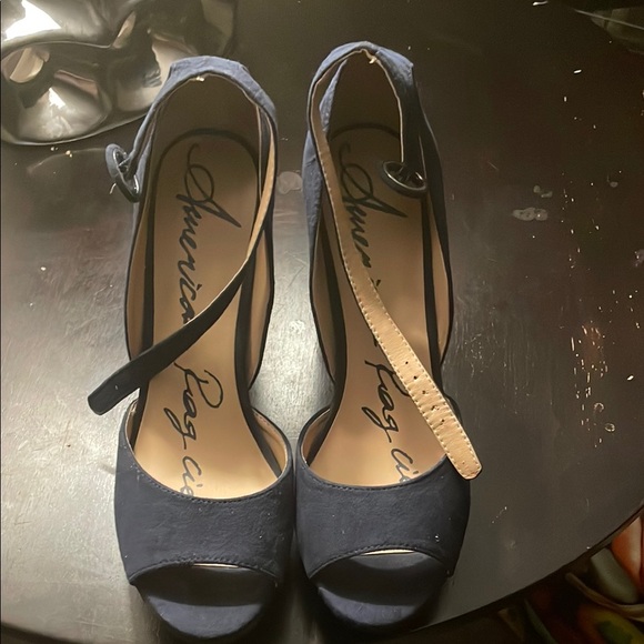 American Rag Shoes - American Rag Women's Blue Peep-Toe Heels size 9.5M
